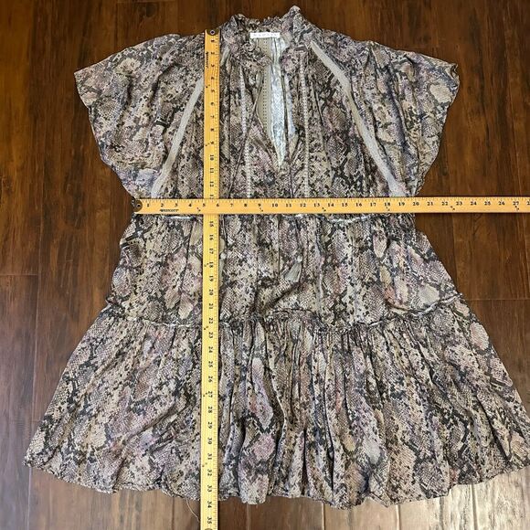 KARLIE Python Tiered Shift Midi Dress w Tassel V-Neck - Picture 12 of 12